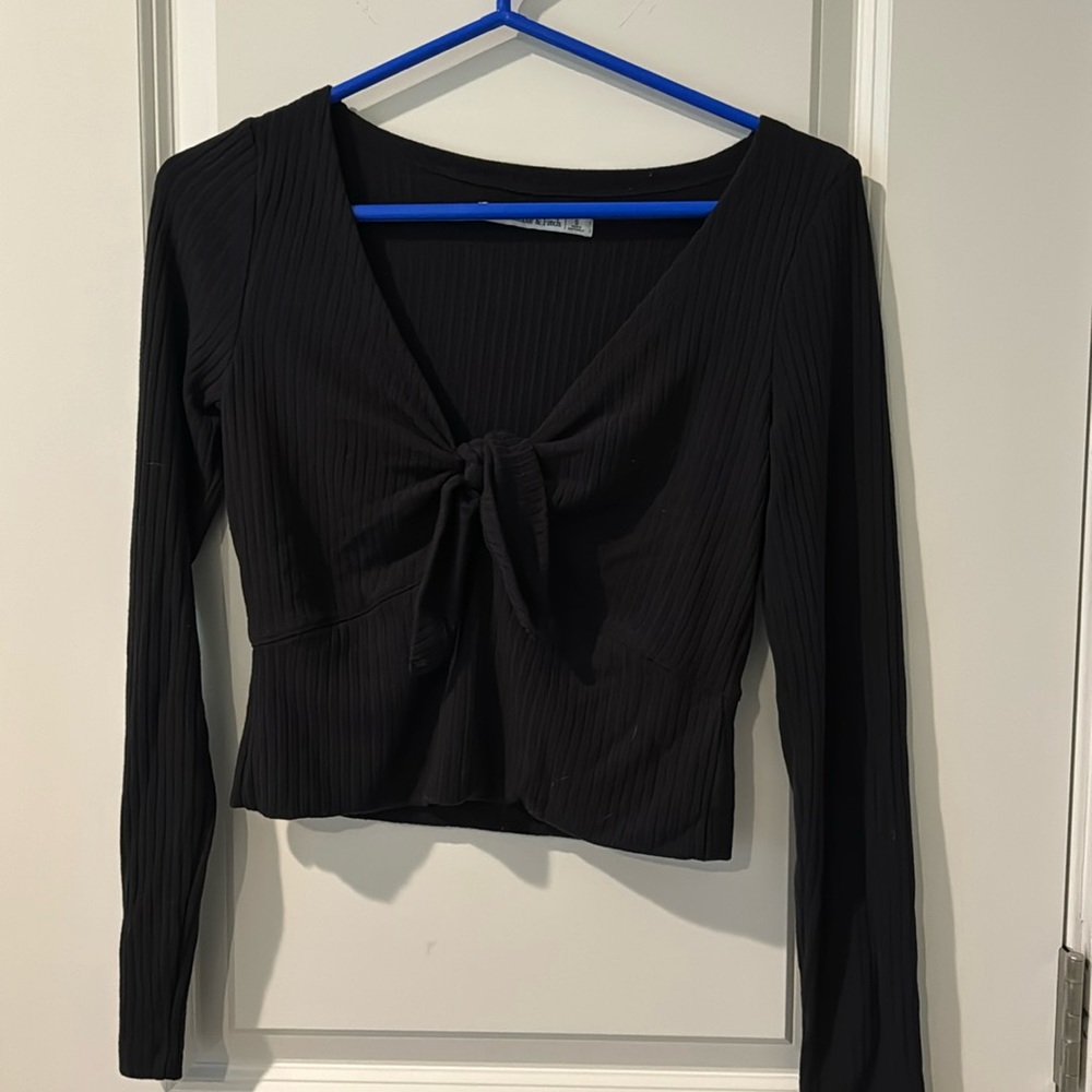 Abercrombie Front-Tie Long Sleeve Shirt